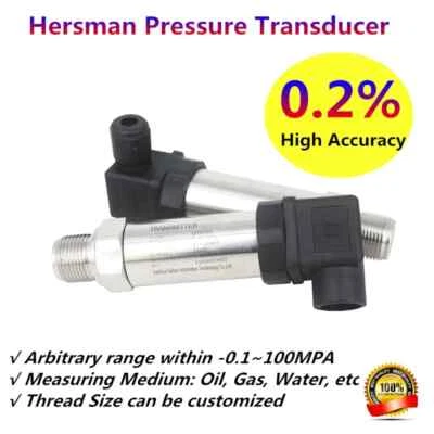 Pressure Transmitter High Accuracy Steel Sensor Transduce 12-36V 4-20mA 0-800bar - Image 1 of 4