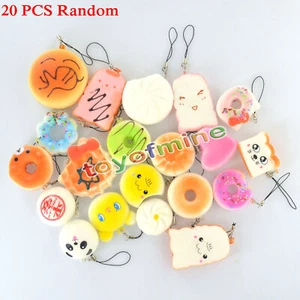 20 PCS Cute Squishy Mixed Jumbo Medium Mini Random Soft Phone Straps Gift Pack - Zdjęcie 1 z 1