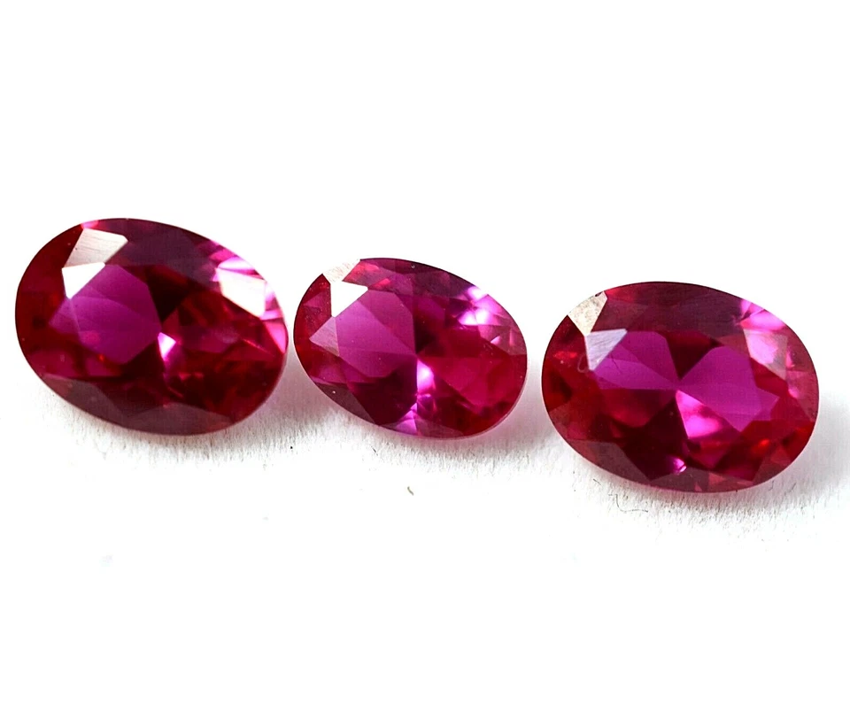 Lot Of 3.80 Natural Red Ruby For Jewelry Oval Shape ( 7 x 6 ) Treated Gems  - Image 1 of 4