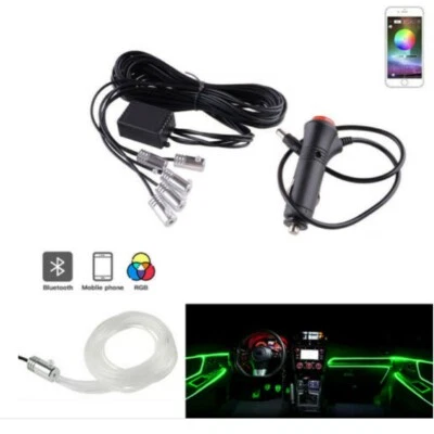 KIT LUCE ATMOSFERA STRISCIA FILO FIBRA OTTICA INTERNI AUTO 6MT RGB LED SMART APP - Immagine 1 di 4