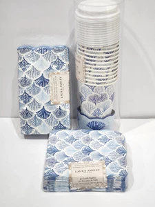 Laura Ashley Coastal Sealife Coral Luncheon, Guest Paper Napkins Travel Cups - Picture 1 of 8