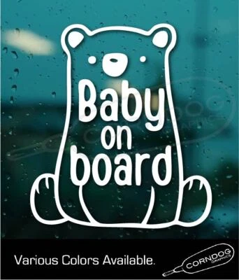 Bebé a bordo VINILO PEGATINA CALCOMANÍA OSO PELUCHE MAMÁ MADRE Foto 1 de 4