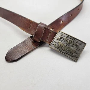 Levi Strauss & Co Leather Belt 26 Levis Skinny Brown Vtg Distressed - Picture 1 of 11