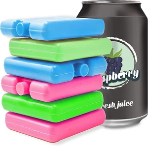 Small Lunch Ice Packs Set of 6 - TSA Compliant Slim Reusable Freezer Packs, A... - Picture 1 of 1