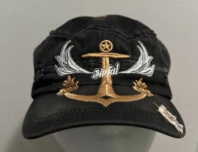 VTG Y2K Sinful By Affliction Star Hat Black Embroidered Hat Women - Image 1 of 4