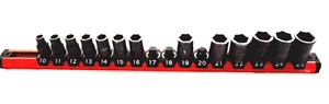 SNAP-ON 13pc 1/2in Metric Semi-Deep Impact Socket Set Organizer - Picture 1 of 13