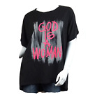 Oversized T-Shirt Made in Italy *God is a Woman* Statement Print 38,40,42,44 Neu