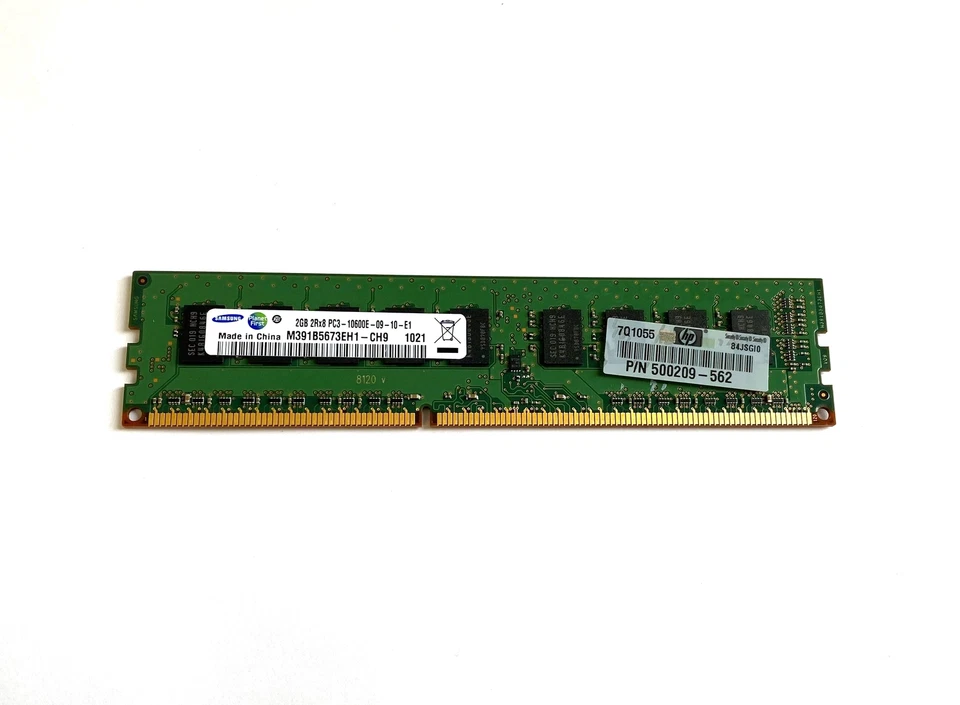 Samsung 2GB 2Rx8 PC3-10600E DDR3 Memory ECC M391B5673EH1-CH9 - Image 1 of 1