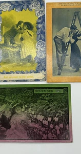 Lonesome Tonight Remember Me Lucky Couple Lover Antique 3 Postcards Posted 1900s - Picture 1 of 6