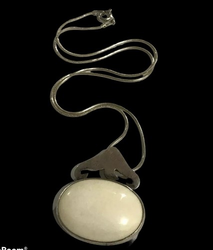 OFF WHITE Collana Vintage Argento Sterling FNA Firmato Off White Pendente 15"