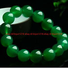 100% Natural 6/8/10/12mm green emerald Gemstone Beads Bracelet 7.5'' AAA++
