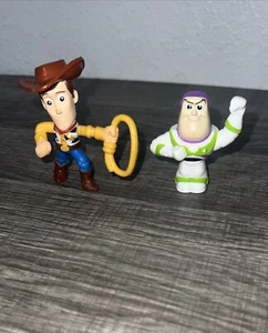 Disney Toy Story Woody And Buzz Lightyear Figures Pre-Owned 3" tall - Picture 1 of 10