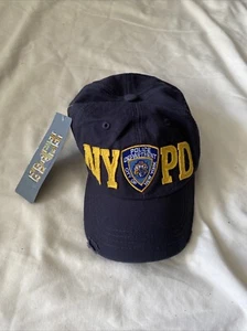 NYPD Baseballmütze New York Police Department groß gold abgenutzt marineblau neu mit Etikett - Bild 1 von 5