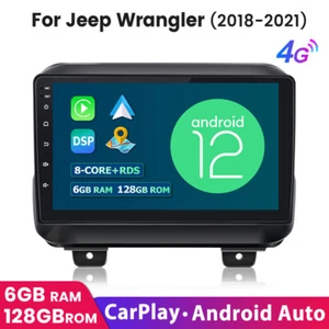 Carplay For Jeep Wrangler 2018-2021 Android 12 Car GPS Radio Stereo WIFI 6+128GB - Bild 1 von 11
