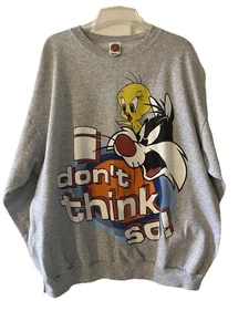 Felpa Vintage Looney Tunes I Don’t Think So Extra Large USA - Foto 1 di 5
