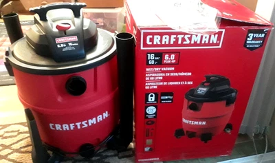Craftsman 16-Gallon 6-HP Corded Wet/Dry Shop Vacuum Cleaner open box - Image 1 of 4
