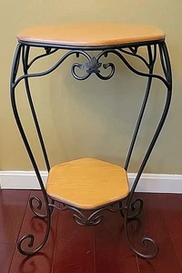 Longaberger Wrought Iron Generations Plant Stand/End Table/Shelf w/2 Shelves - Picture 1 of 11