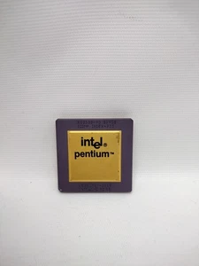 Processore CPU INTEL PENTIUM A80502-90 SX874 90 MHZ, coperchio oro - Foto 1 di 4