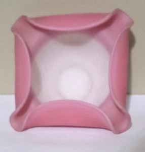 Vtg Fenton Satin Rosalene Fairy Lamp Curled Rims BASE BOTTOM ONLY - Picture 1 of 5