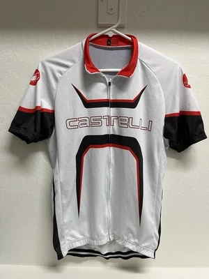 Castelli Full Zip Cycling Black Red White Jersey Mens Size Large Short Sleeve - Image 1 of 4