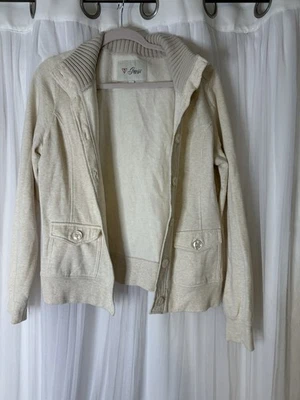 Guess Ribbed Knit Button-Up Cardigan Size XL - Image 1 of 4