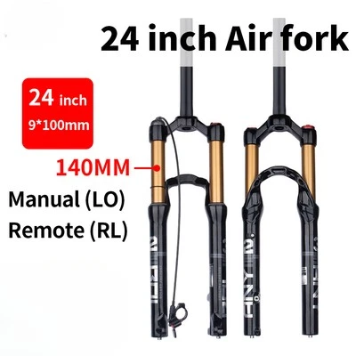 24er Road Bike Suspension Air Fork Manual Remote Control Fork 140mm Travel  - Image 1 of 4