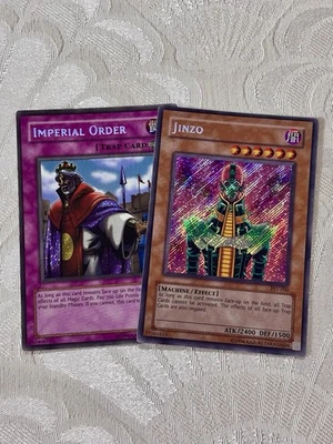 Yugioh 2002 Pharoah's Servant Imperial Order + Jinzo PSV-000 Secret Rare - Image 1 of 4