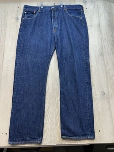 Levi 501 Herren Jeans W42 L32 Original Fit Denim Blau Button Fly Straight Leg - Bild 1 von 14
