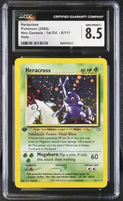 CGC 8.5 NM/MINT+ Heracross Neo Genesis 1st Edition 6/111 Holo Pokemon Card - Image 1 of 2