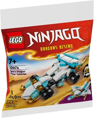 NINJAGO Zane'S Dragon Power Vehicles 30674 полиэтиленовый пакет, 55 штук, здание 2 в 1 S - Изображение 1 из 4