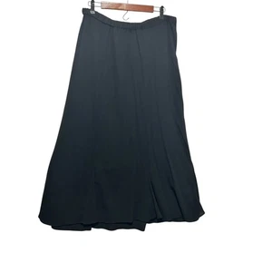 Maggie Barnes Womens Maxi Skirt 1X Black Crinkle Flowy Boho Western Prairie - Picture 1 of 8