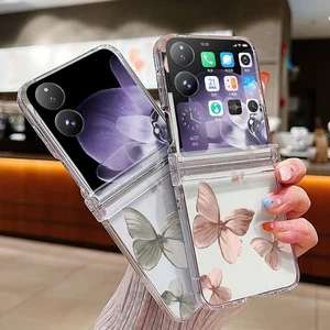 Butterfly Phone Case For Xiaomi Mix Flip Shockproof Flower Clear Hard Slim Cover - Picture 1 of 20