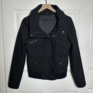 Chaqueta Bomber Theory Nyree Para Mujer Mediana Negra Estilo Moto Peso Medio Algodón - Imagen 1 de 15