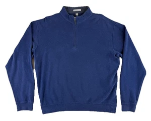 Suéter Peter Millar Para Hombre Grande Azul Cuarto Cremallera Informal Algodón Corea - Imagen 1 de 7