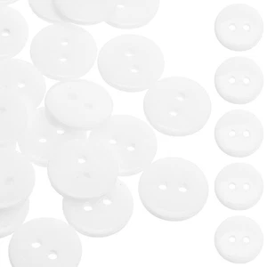  200 Stück kleine weiße Harz Knöpfe mit 2 Löchern Flatback Nähen Basteln Knöpfe für - Bild 1 von 18