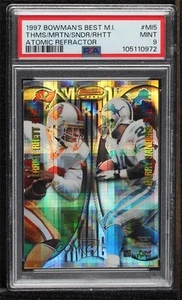Bowman's Best Atomic Refractor Errict Rhett Barry Sanders 1997 PSA 9 como nuevo patio - Imagen 1 de 3