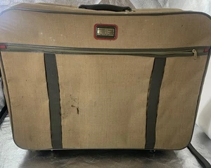 Vintage Amelia Earhart Retro Tan Single Strap Luggage Suitcase Large READ - Picture 1 of 18