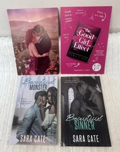 Sara Cate Signed OOP Beautiful Sinner & Beautiful Monster & Signed Postcard - Picture 1 of 24