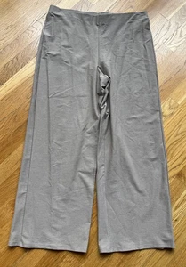 EILEEN FISHER WASHABLE STRETCH CREPE WIDE ANKLE PANTS SAND SIZE LARGE NEW - Picture 1 of 7