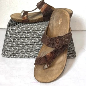 Sandali infradito Clarks Perri Coast in pelle stampa pelle di serpente metallizzati taglia 8,5 - Foto 1 di 8