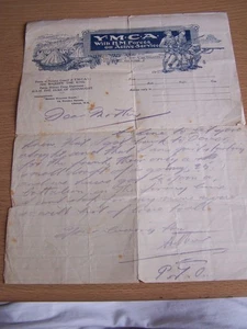 Military WW1 YMCA Letterhead with HM Forces on Active Service - Picture 1 of 4