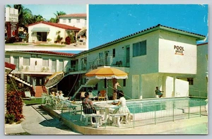 Miami Fl Town House Motel Pool Color-Ads Productions c1950s Postcard - Picture 1 of 2