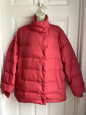 J. Jill Down Collection Jacket Coat size Large P Red Parka Puffer Quilted Warm - Image 1 of 4