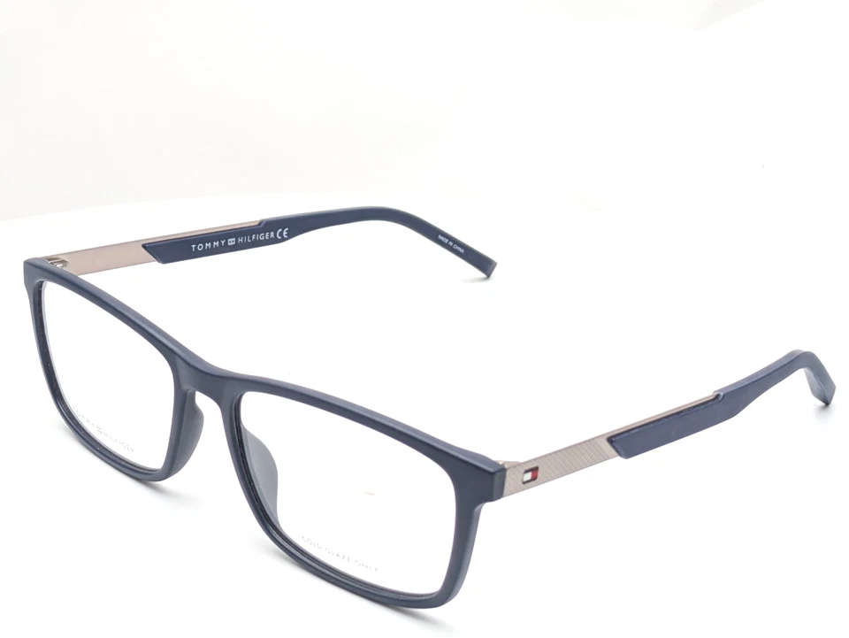 Armações de óculos masculinas Tommy Hilfiger TH 1694 PJP azul fosco 55-17-145 - Imagem 1 de 4