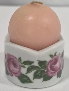 Vintage Rose Funny Design Porcelain  Candle Holder w/Candle Made In West Germany - Picture 1 of 3