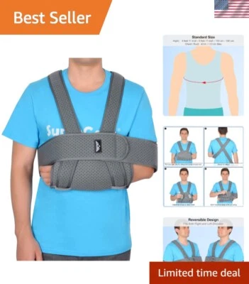 Ergonomic Shoulder Immobilizer Sling - Ideal for Arm Injury Recovery Night/Day - Image 1 of 4