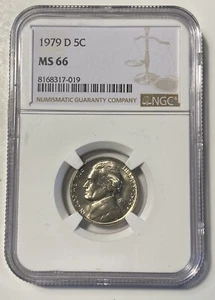 🔥1979 D Jefferson Nickel 5C NGC MS 66🔥 - Picture 1 of 2