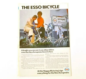 Esso Bicycle Print Ad Advert Genuine Original Vintage 1970 C820 - Picture 1 of 3