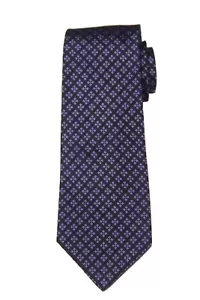 Corbata Ralph Lauren cosida a mano seda + algodón negra púrpura para hombre - Imagen 1 de 1