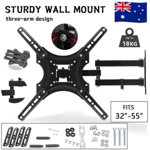 Full Motion TV Wall Mount Bracket Swivel Tilt LCD 17 32 37 40 42 50 52 55 Inch - Picture 1 of 11